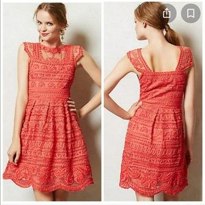 Anthropologie coral yohan Baraschi dress sz 4p